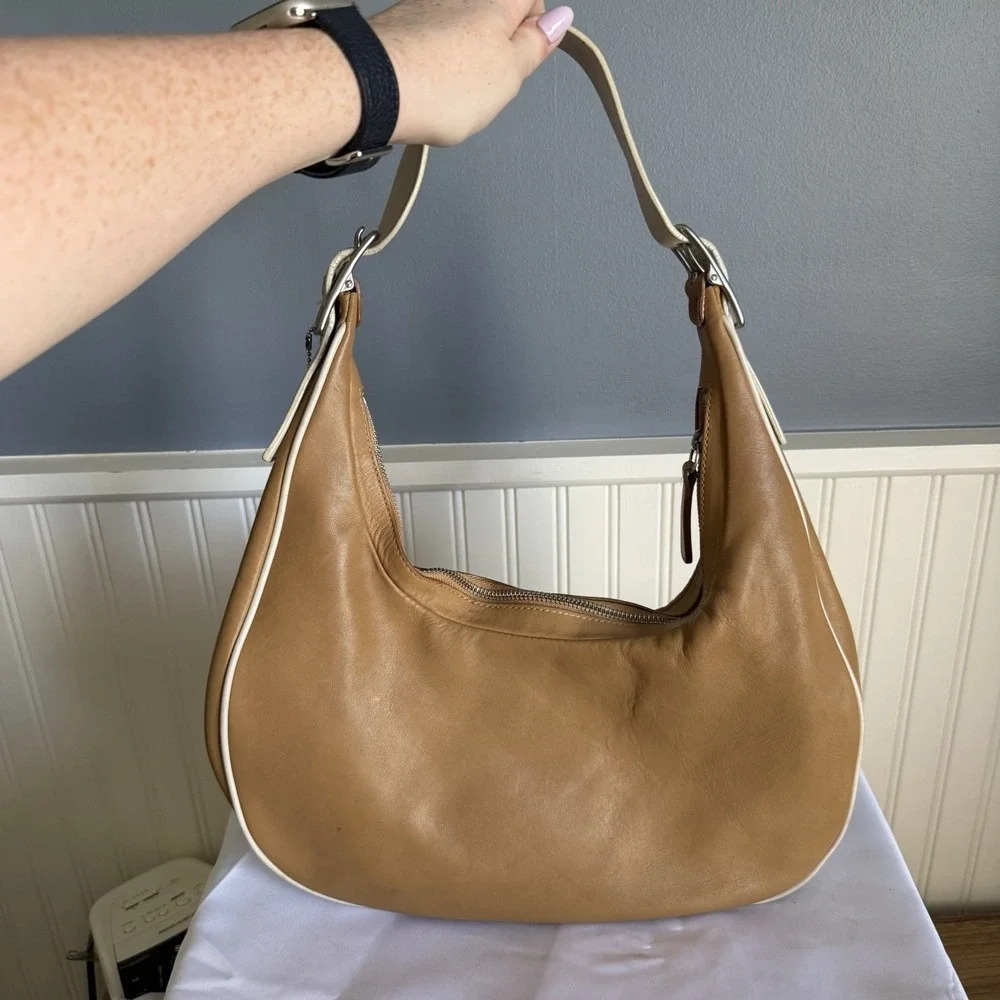 Vintage Coach Ergo Hobo Tan Beige Y2K Slouchy Shoulder Bag Crescent Purse 9591